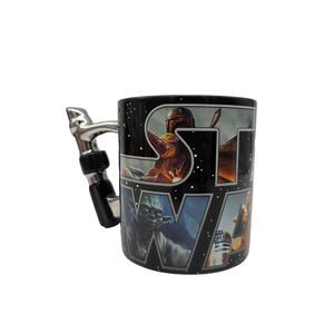 Star Wars Silver Buffalo Ceramic Mug 20 oz Lightsaber Hilt Sculpted Handle